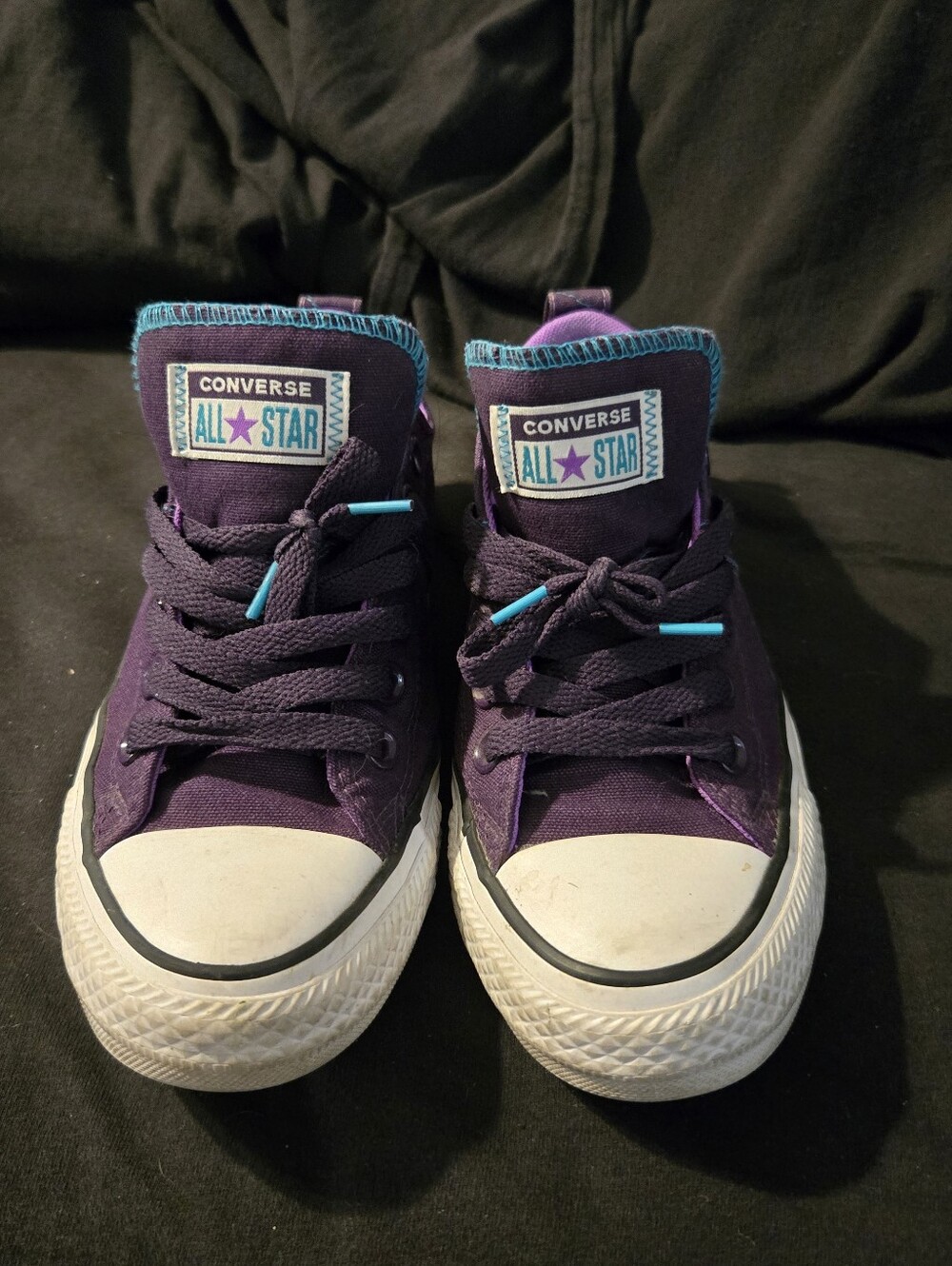 Converse Purple Sneakers with Teal Accents